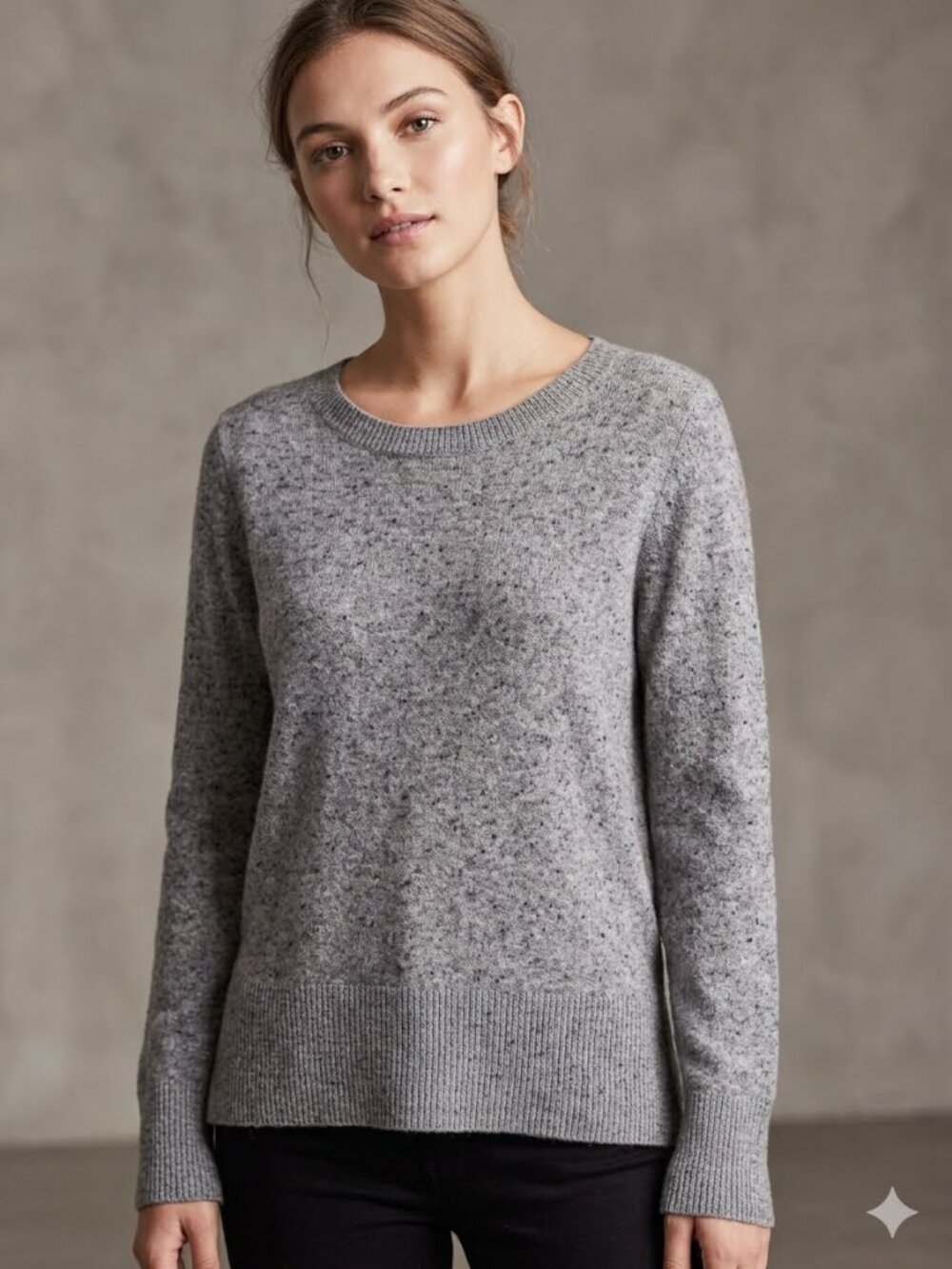 Philosophy Sweater 100% Cashmere Women's Size Large Grey Crewneck Soft Cozy